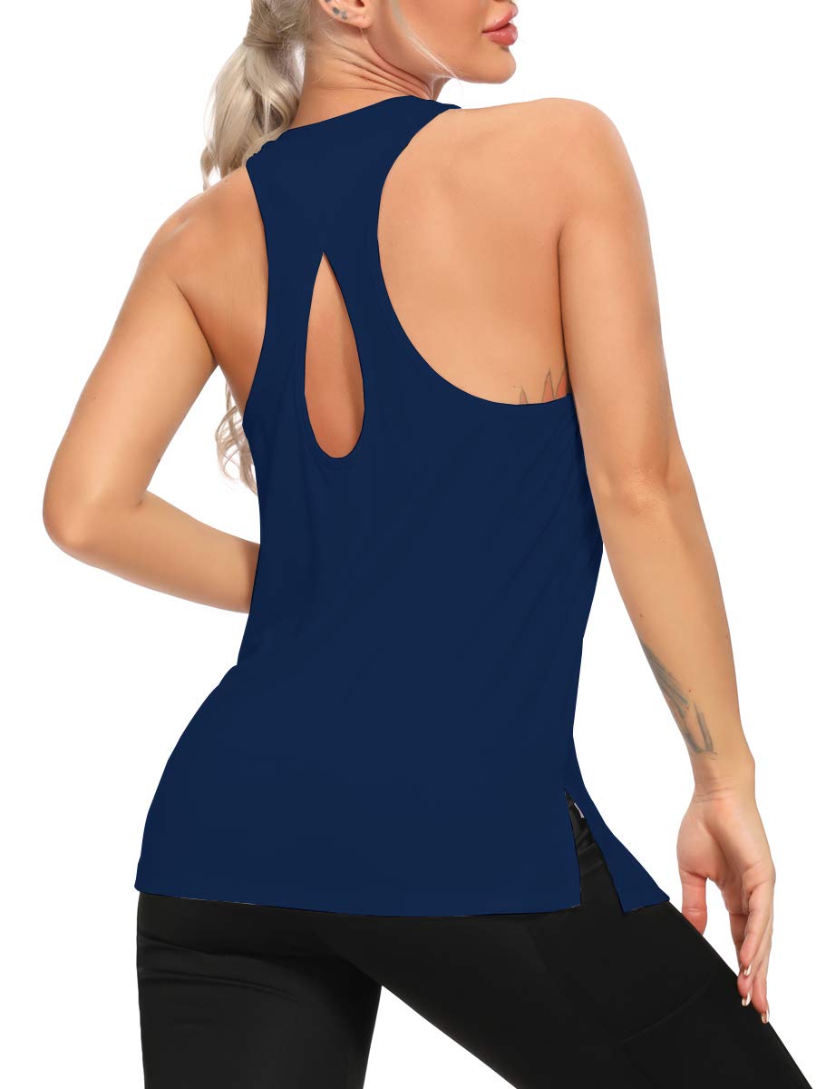 Women's Racerback Tank Tops - Breathable Yoga Workout Shirts with Keyhole Design for Gym, Running & Sports | Perfect for Fitness, Pilates & Summer Activewear