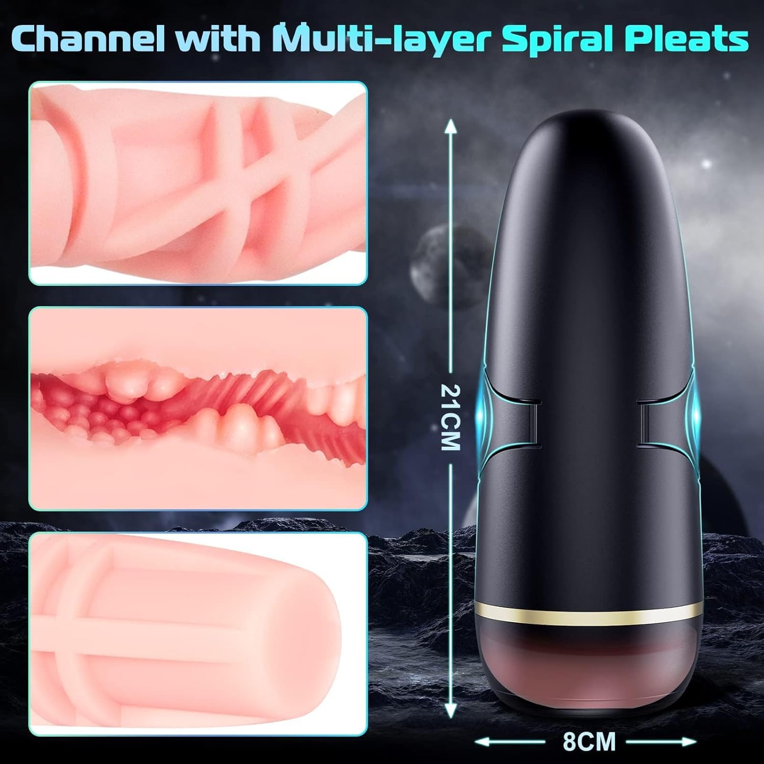 Caravosh Automatic Male Masturbator - 10 Vibration Modes & 3D Realistic Vagina | Adult Sex Toy for Men | Waterproof Penis Vibrator Stroker | Discreet Pocket Pussy Doll | Perfect for Solo Play, Stress Relief & Enhanced Pleasure