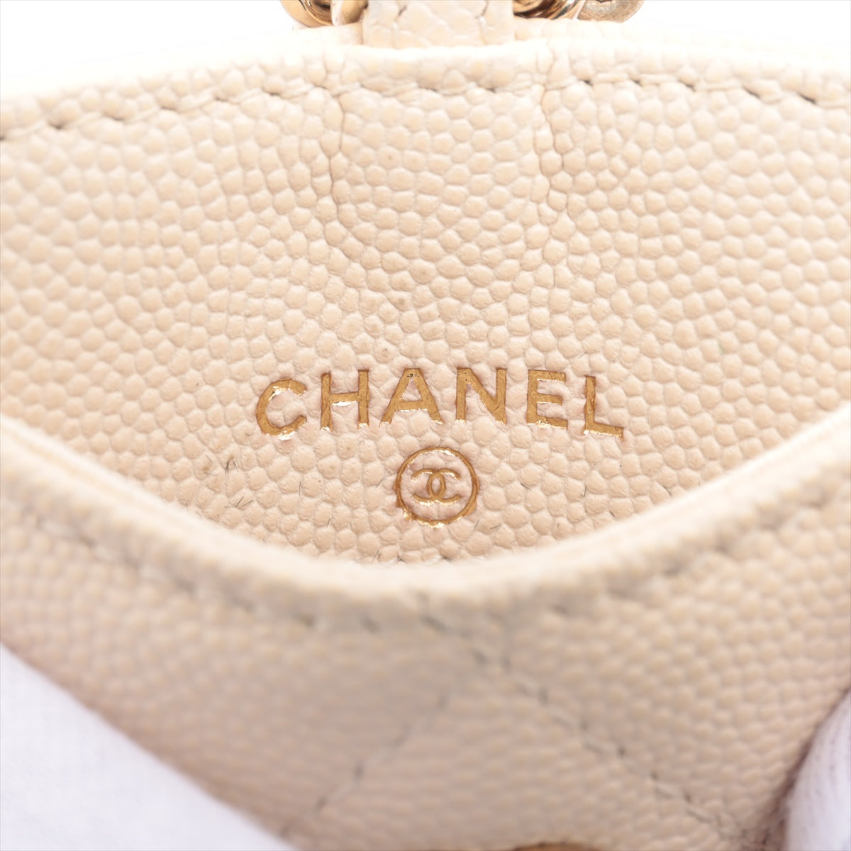 Chanel Caviar Beige Leather Cardholder with Chain - Crossbody Wallet for Women | Perfect for Everyday Use, Travel & Shopping