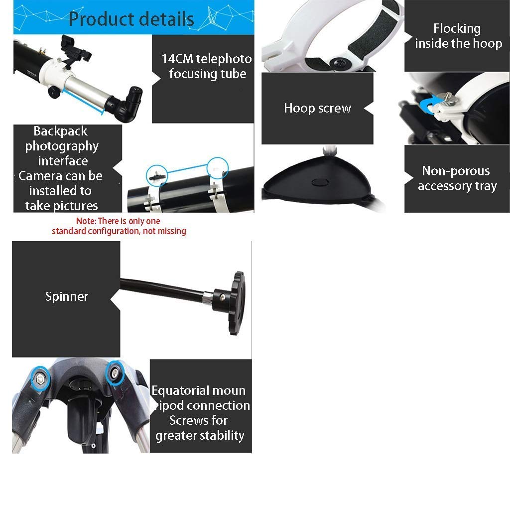 ABNNHK HD Stargazing Telescope - 80mm Aperture 900mm Refractor Astronomical Telescope with Adjustable Tripod & Smartphone Adapter | Perfect for Backyard Astronomy, Camping & Celestial Observation