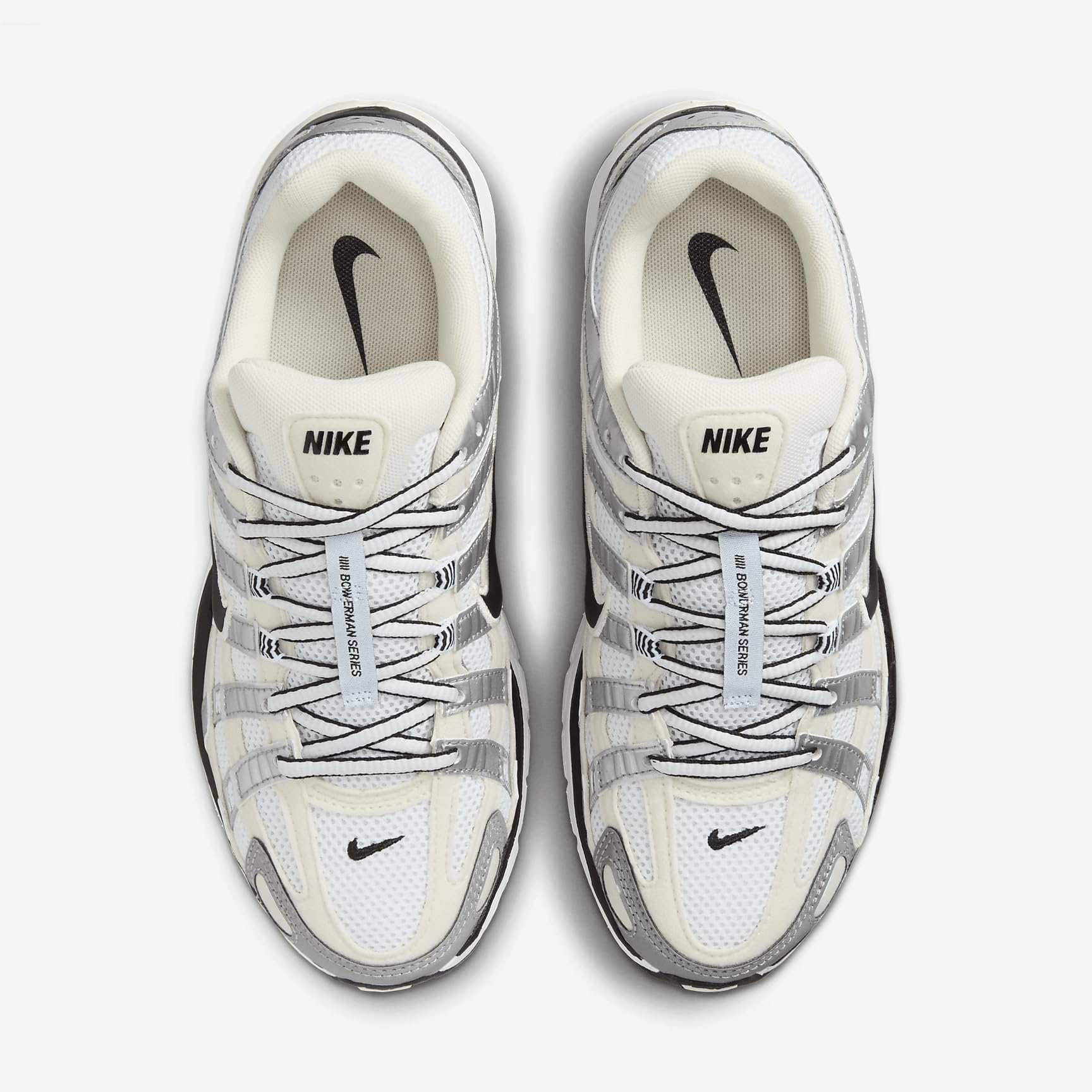 Nike P-6000 Running Shoes for Men - Size 12 (FV6603-100) Coconut Milk/Summit White/Metallic Silver/Black - Lightweight Cushioned Sneakers for Jogging, Gym & Casual Wear