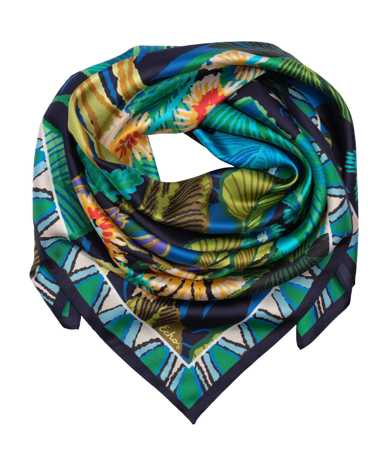 Rainforest 35 Silk Square Scarf - Premium Lightweight Fashion Accessory for Women, Elegant Gift for Mother's Day, Wedding & Office Wear