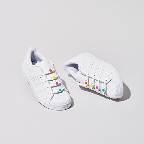 HICKIES Kids No-Tie Elastic Shoelaces - White Sprinkles | Comfortable & Adjustable Sneaker Laces for Boys & Girls | Perfect for Running, School & Everyday Wear