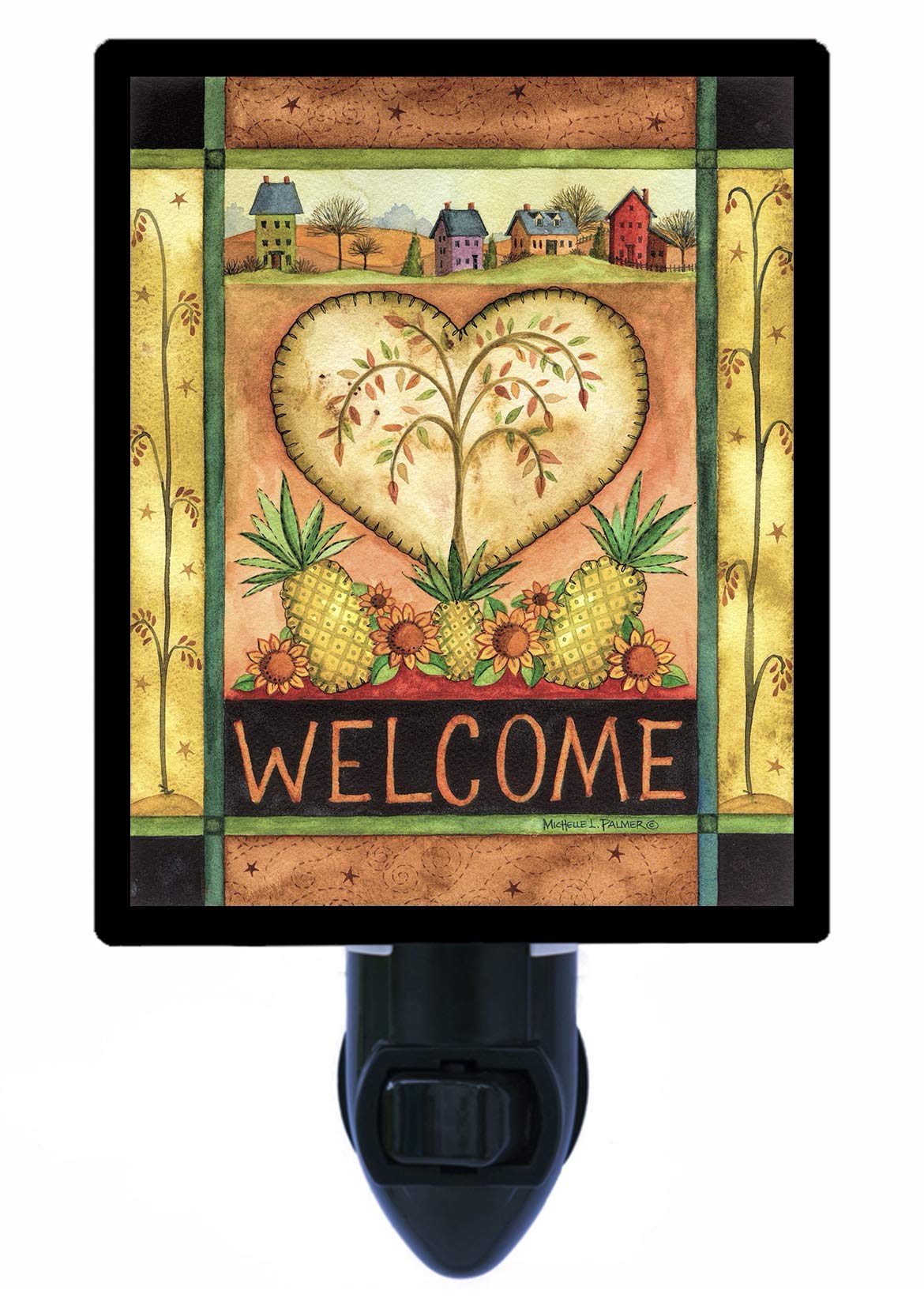 LED Decorative Photo Night Light - Heart & Country Folk Design | Perfect for Bedroom, Nursery, Living Room & Gift Giving