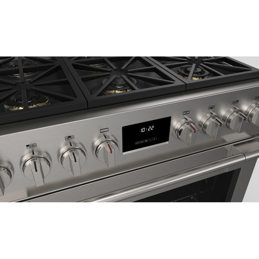Fulgor Milano 36 Inch 600 Series Pro All Gas Range with 6 Burners - Stainless Steel (F6PGR366S2) | Professional Kitchen Appliance for Home Chefs & Restaurants
