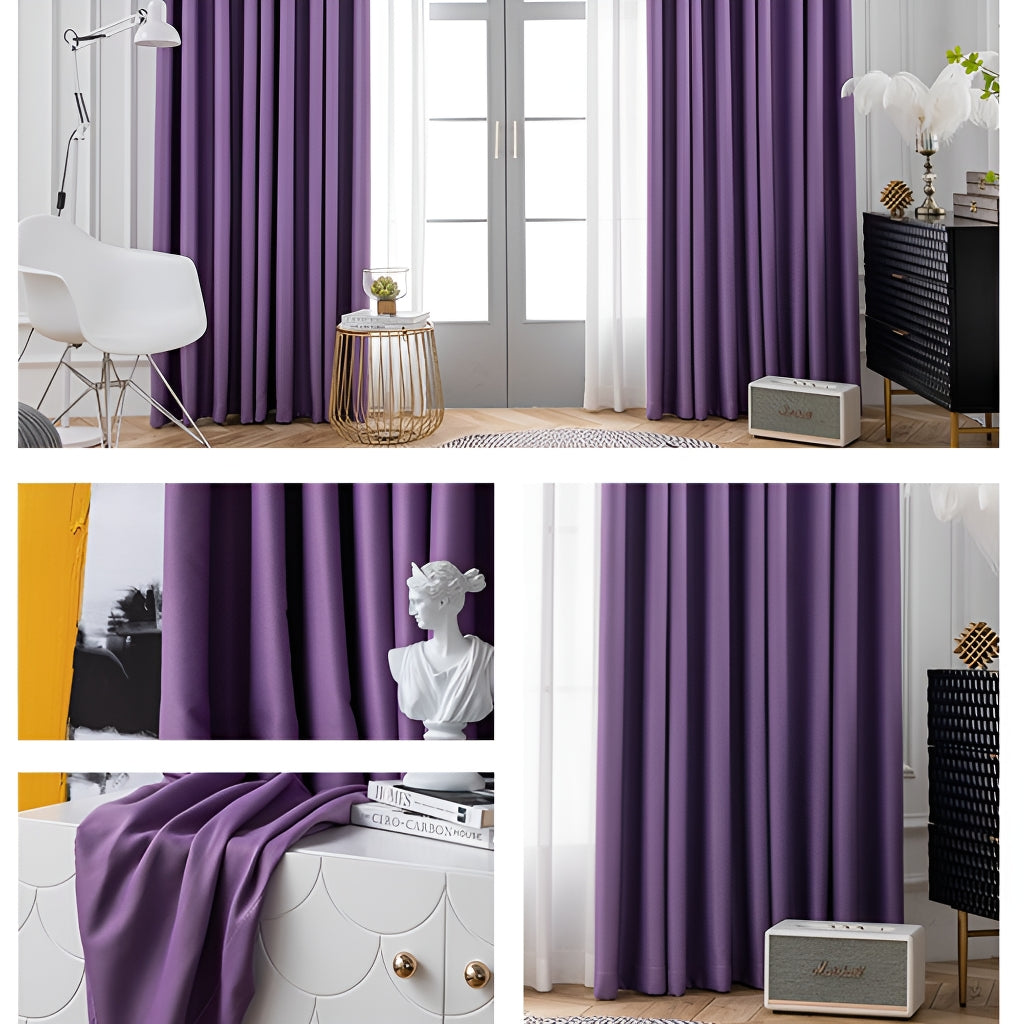 Jaliyah Solid Blackout Curtains for Bedroom - Custom Room Darkening Window Drapes for Better Sleep & Privacy - Thermal Insulated Noise Reducing Curtain Panels for Living Room, Nursery & Home Theater