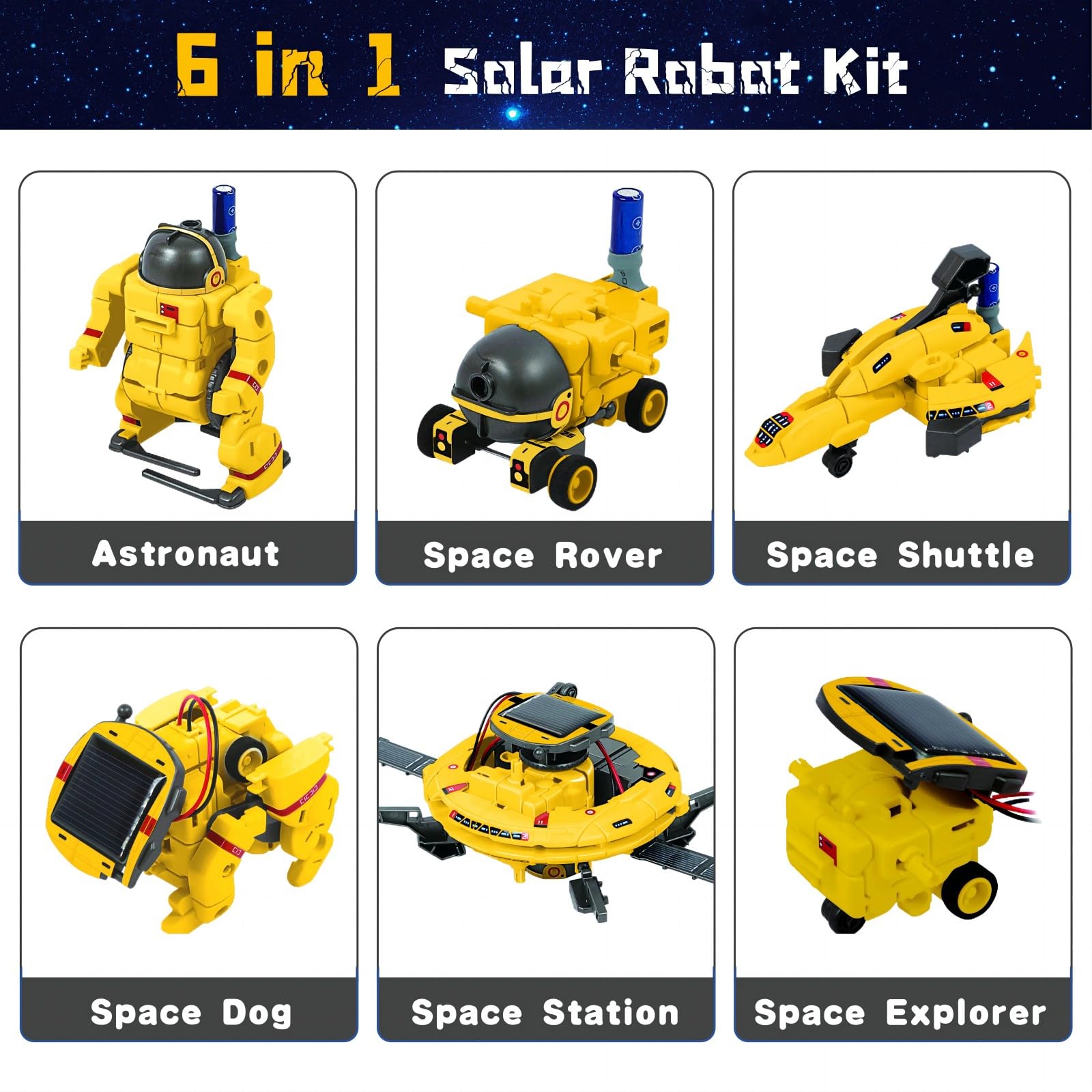 STEM 6-in-1 Solar Robot Kit for Kids 8-12 - Educational Science Building Toys, DIY Engineering Projects for Boys & Girls Ages 8-12 - Perfect Birthday Gift for Teens - Fun Learning Activities for Home & Classroom