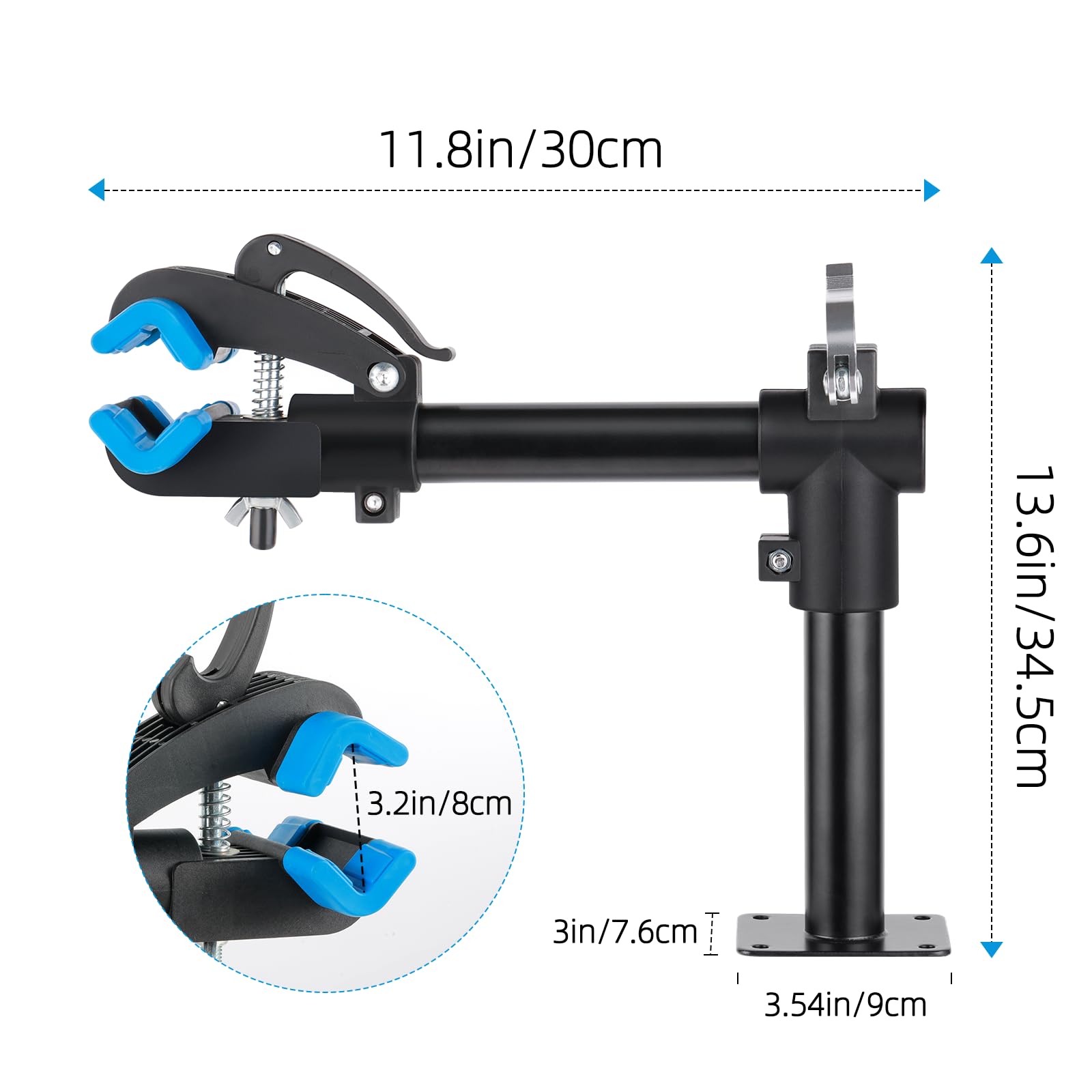 Urban Deco Bike Repair Stand - Heavy Duty Wall Mounted & Bench Mount Bike Work Stand for Road & Mountain Bikes | Bicycle Maintenance Rack & Clamp | Perfect for Home Garage, Bike Shops & Outdoor Repairs