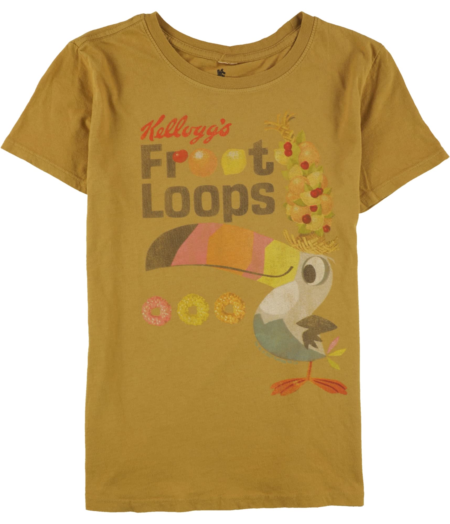 Funny Junk Food Women's Fruit Loops Graphic T-Shirt - Cute Breakfast Cereal Print Tee for Casual Wear & Pop Culture Fans