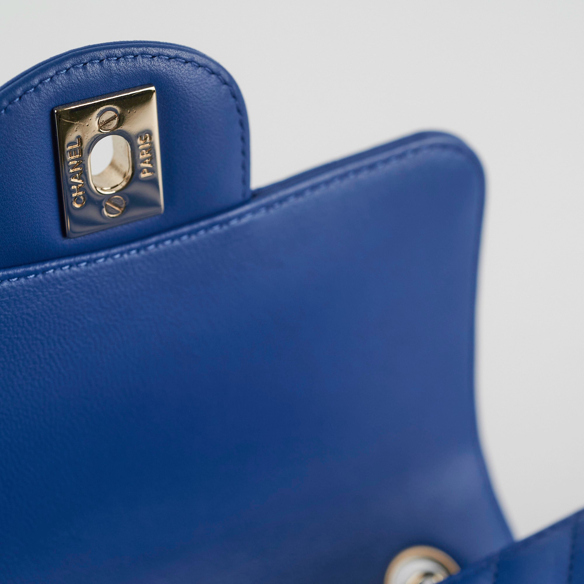 Chanel Chevron Square Mini Blue Leather Crossbody Bag - Luxury Designer Handbag for Women | Perfect for Parties, Dates & Everyday Use