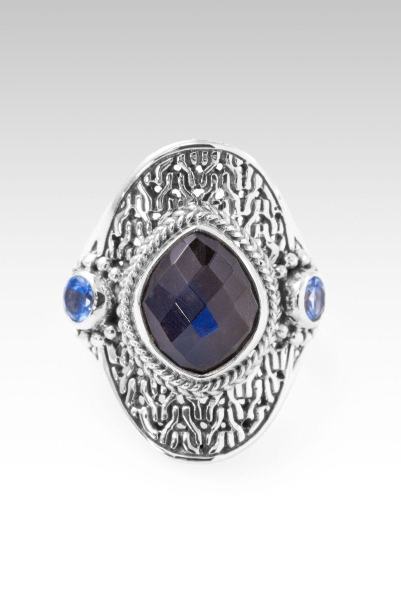 Peace Amidst Chaos Ring II™ in Labradorite & Royal Bali Blue™ Mystic Topaz - Spiritual Jewelry for Meditation, Yoga & Energy Healing