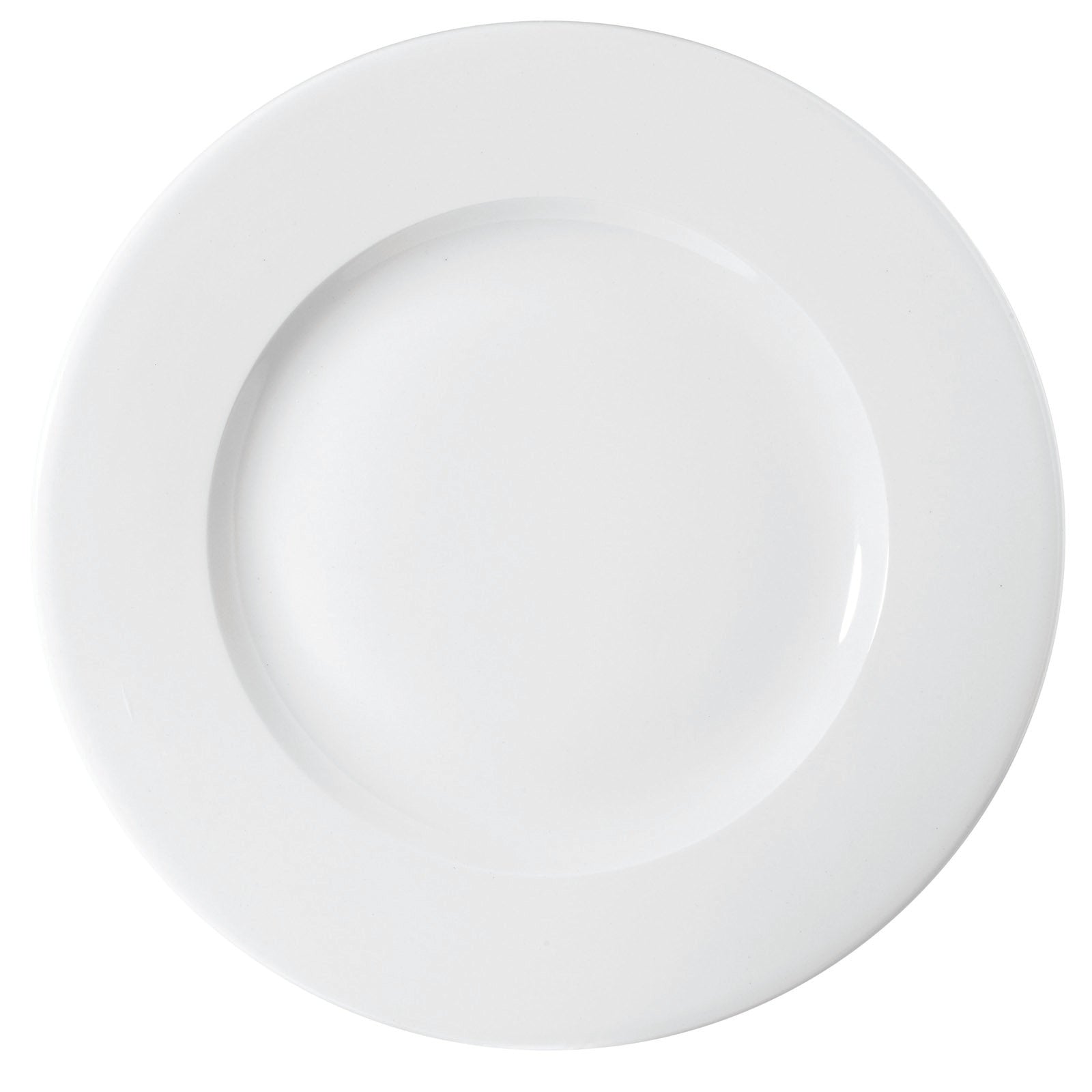Churchill Profile 10.5-Inch Wide Rim Round Dinner Plate - Set of 12 White Porcelain Plates - Perfect for Restaurants, Catering & Elegant Dinner Parties