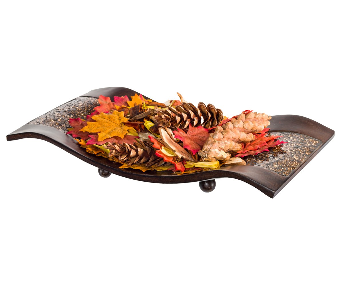Creative Scents Schonwerk Brown Centerpiece - Crackled Mosaic Design Home Decor for Dining, Living Room, Coffee Table, Wedding, Party & Event Decorations
