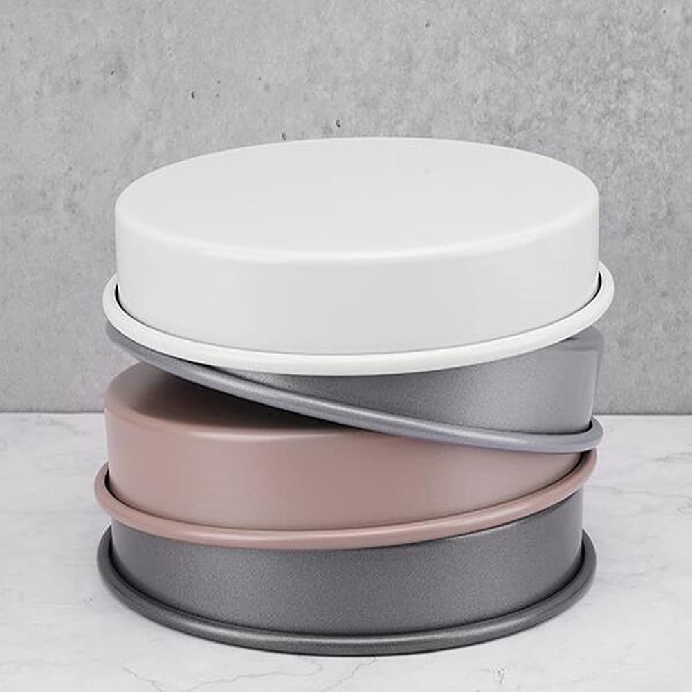 Premium 9.5-Inch Carbon Steel Non-Stick Cake Pan - Thickened Round Baking Mold for Oven, Dishwasher Safe - Bright Moon Silver - Perfect for Birthday Cakes, Cupcakes & Desserts Baking