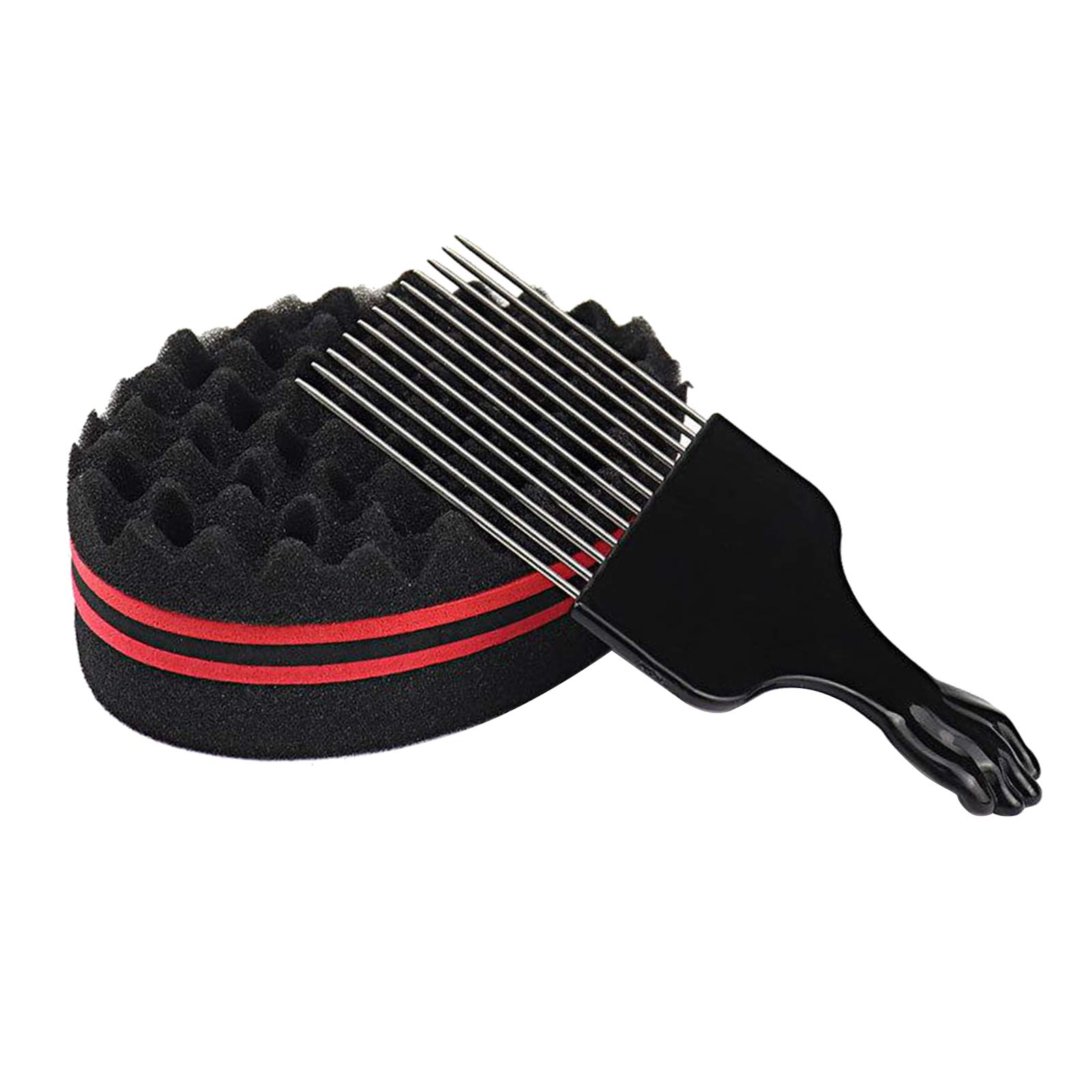 VMS INDIA Wave Barber Hair Brush Sponge for Dreads, Afro, Locs, Twist & Curl - Small Hole Coil Tool for Men & Women - Perfect for Styling, Defining & Maintaining Natural Hair at Home or Salon