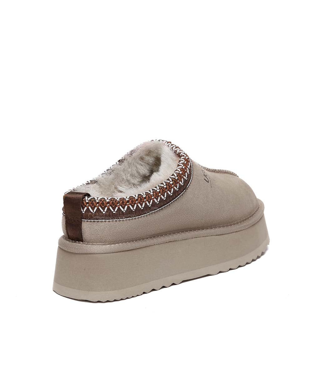 Women's UGG Tassy Platform Moccasin Slippers - Cozy Faux Fur Lined Winter House Shoes for Women | Perfect for Indoor Comfort, Lounging & Cold Weather Wear
