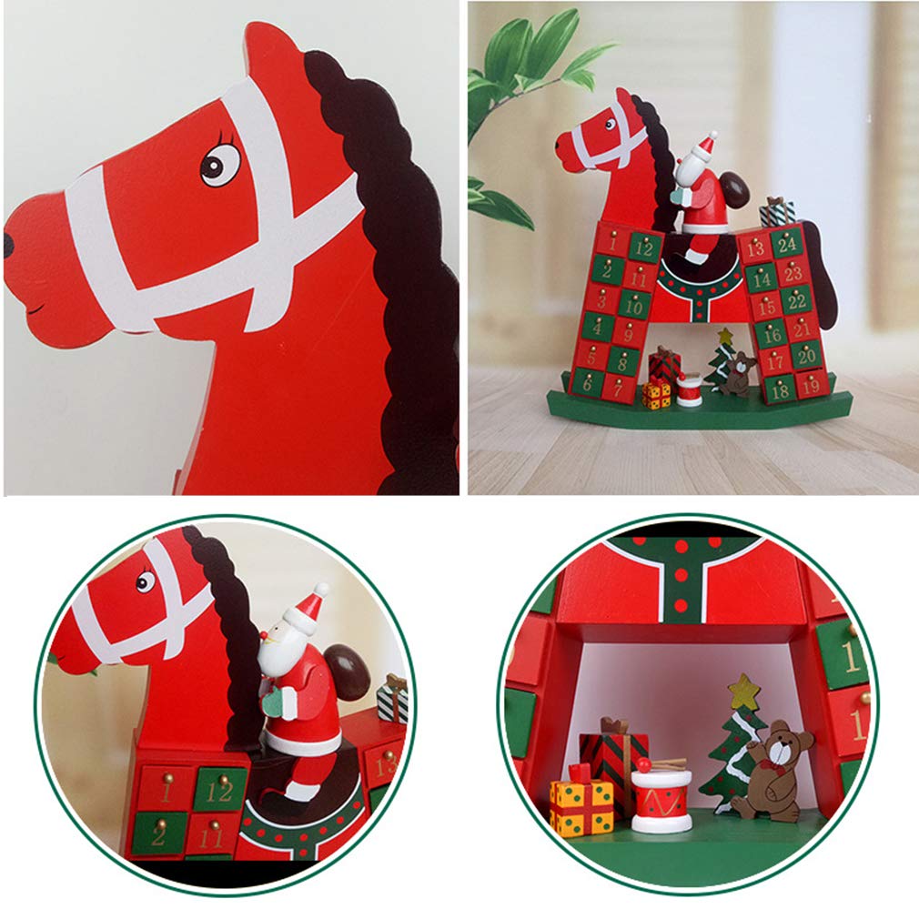 24-Day Wooden Christmas Countdown Advent Calendar with Drawers - Cute Holiday Decoration & Candy Storage Box for Kids | Perfect for Home Decor, Gift Giving & Festive Countdown Celebrations