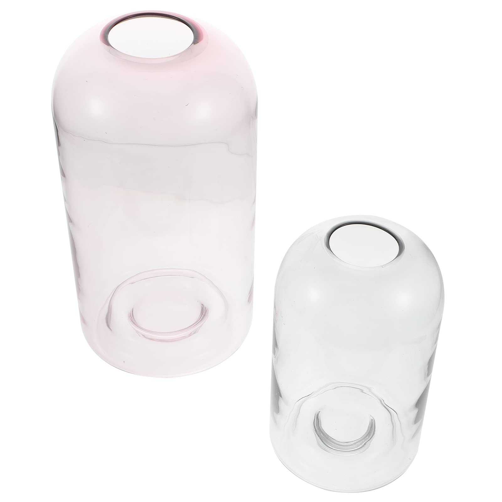 2Pcs Clear Glass Round Vases for Hydroponic Plants - Modern Home Decor & Floral Arrangement - Perfect for Centerpieces, Wedding Decor, and Office Desk Decorations
