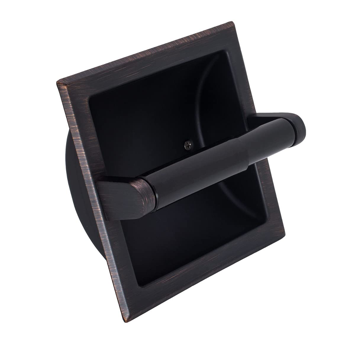 Bennington Oil Rubbed Bronze Recessed Toilet Paper Holder - Wall Mount Bathroom Tissue Dispenser for Modern Homes & Luxury Hotels
