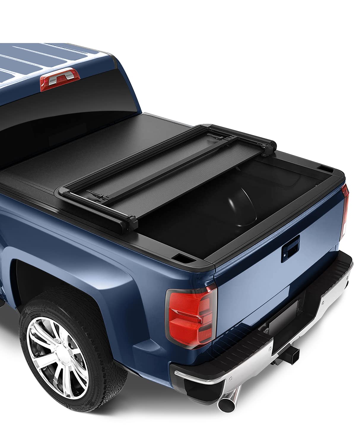 Soft Tri-Fold Truck Bed Tonneau Cover for Nissan Frontier 2005-2019 Fleetside 5FT Bed | Black Waterproof Pickup Truck Bed Cover | Perfect for Hauling & Outdoor Adventures