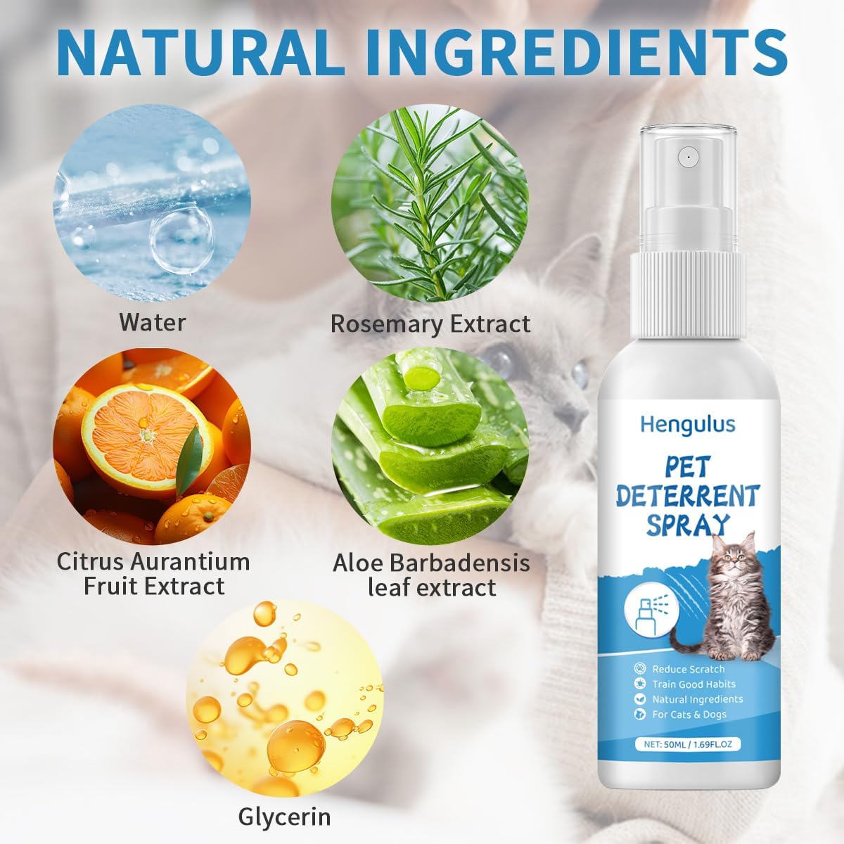 **Natural Cat Deterrent Spray for Indoor & Outdoor Use – Safe & Effective Training Aid for Cats & Kittens – Protects Furniture, Sofas, Curtains from Scratching – Ideal for Pet Owners & Home Use**