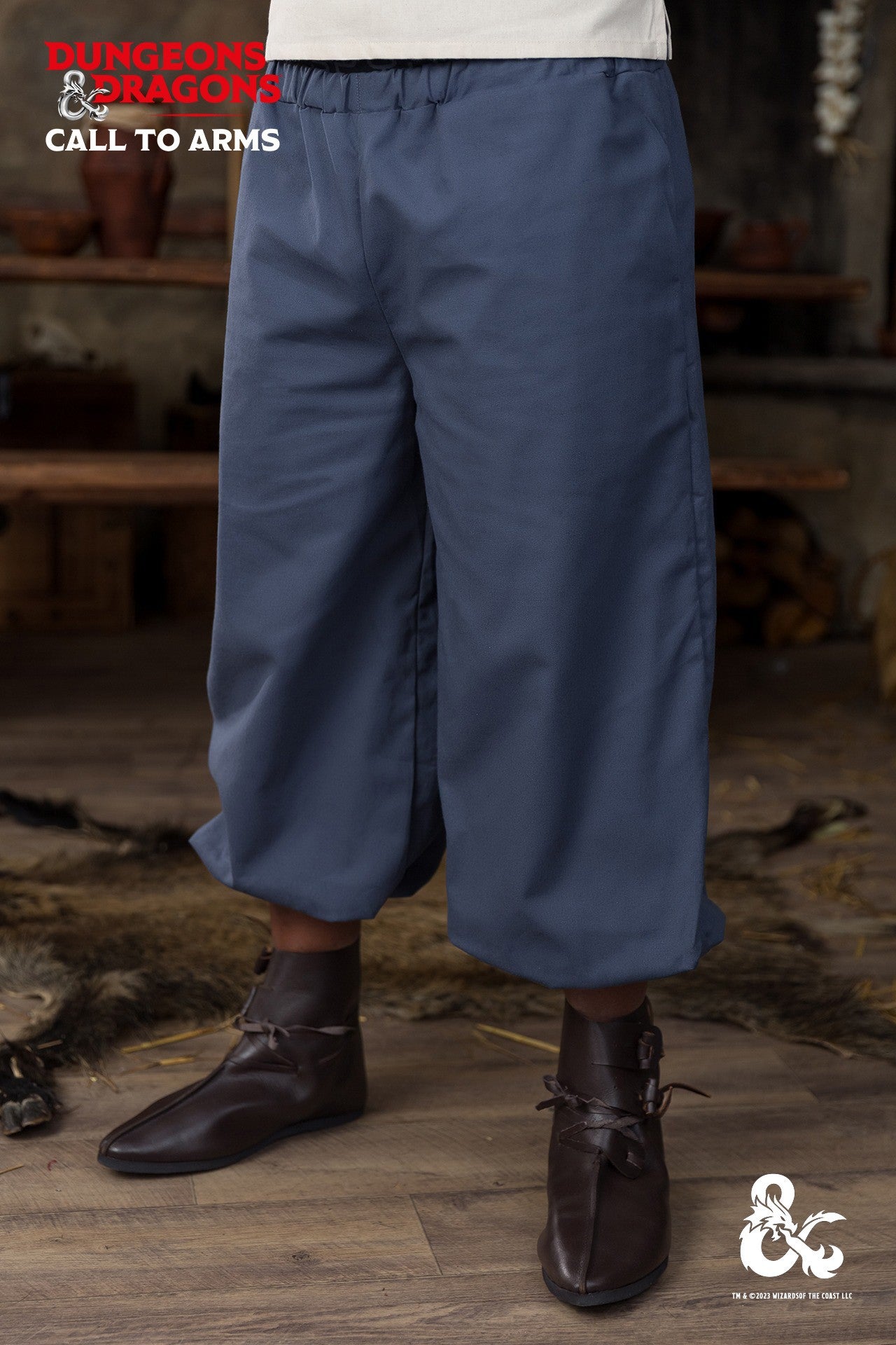 Dungeons & Dragons Monk Trousers - Woad Blue Fantasy RPG Pants for Cosplay & LARPing | Perfect for D&D Game Nights & Medieval Reenactments