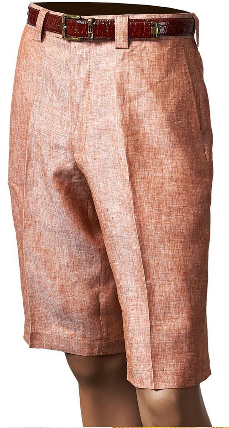 Men's Linen Flat Front Shorts by Inserch - 8 Color Options - Casual Summer Wear for Beach, Travel & Outdoor Activities