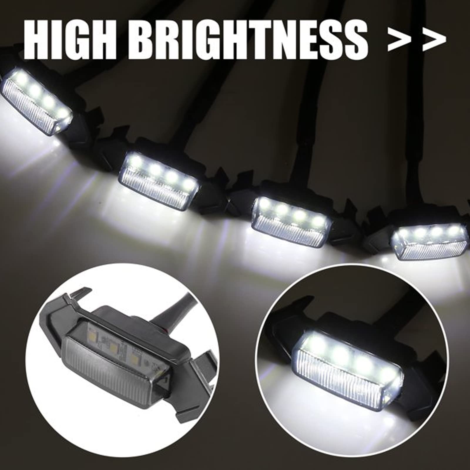 2016-2022 Toyota Tacoma TRD PRO LED Grill Lights - White Light with Black Housing - Easy Installation with Harness & Fuse - Perfect for Off-Roading, Night Driving & Truck Customization