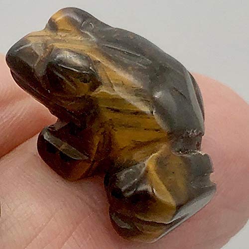 Hand Carved Tigereye Frog Beads for Jewelry Making - Prosperity 2 | Natural Stone Beads for DIY Bracelets, Necklaces & Spiritual Crafts