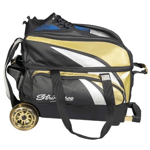 KR Strikeforce Cruiser Lux Double Roller Gold Bowling Bag - Premium Bowling Equipment for Men & Women - Perfect for League Play, Tournaments & Practice Sessions