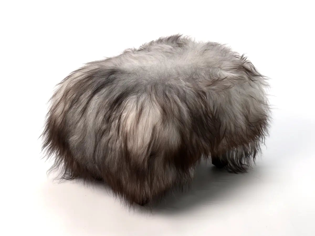 Premium Yeti Stool #1 - Soft Sheepskin Footstool 45x30x30cm - Cozy Home Decor for Living Room, Bedroom & Nursery - Perfect Ottoman for Relaxing & Foot Support