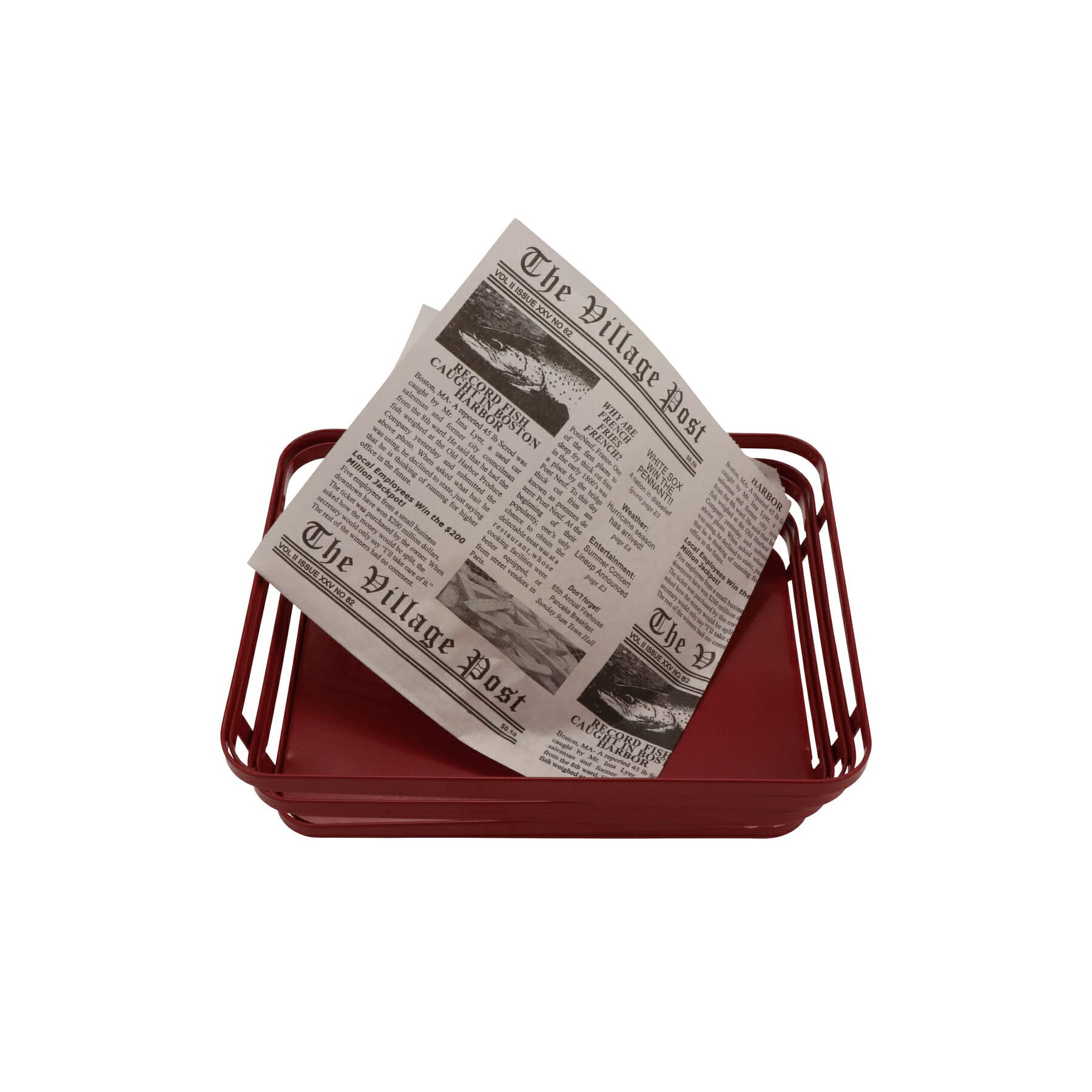 G.E.T. 4-T3000 White Food-Safe Cone Basket Liners - 2000 Pack of Deli Wrap Paper, Newspaper Themed Tissue Liners for Bakery, Ice Cream, and Takeout Food Service