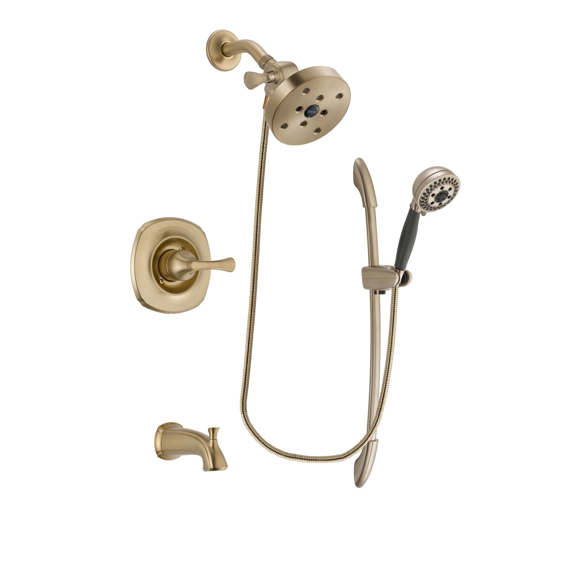 Delta Addison Champagne Bronze Finish Tub and Shower Faucet System with 5.5
