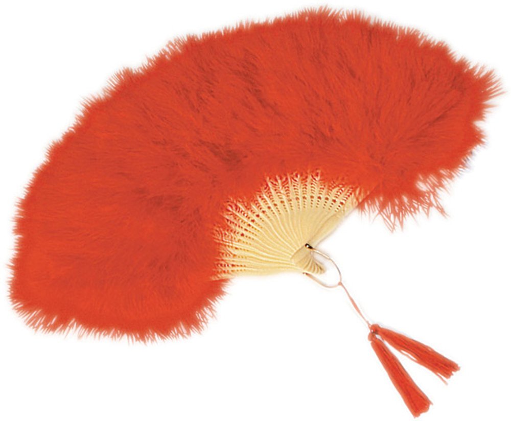 Elegant Red Feather Hand Fan for Women - Perfect for Weddings, Dances, and Costume Parties