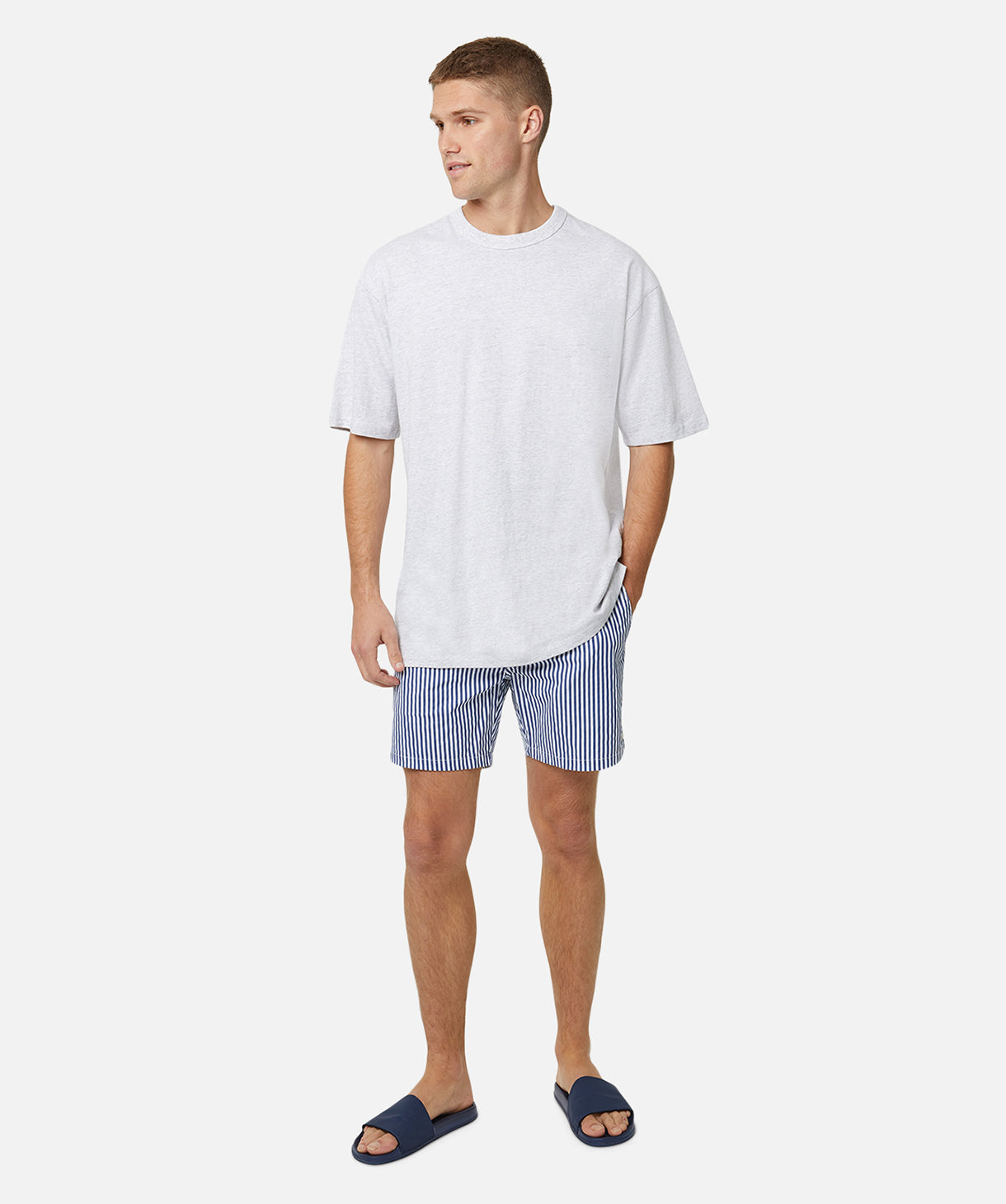The Princeton Bahama Swim Shorts for Men - Quick-Dry Comfortable Swim Trunks with Pockets - Navy Blue - Perfect for Beach, Pool, and Vacation