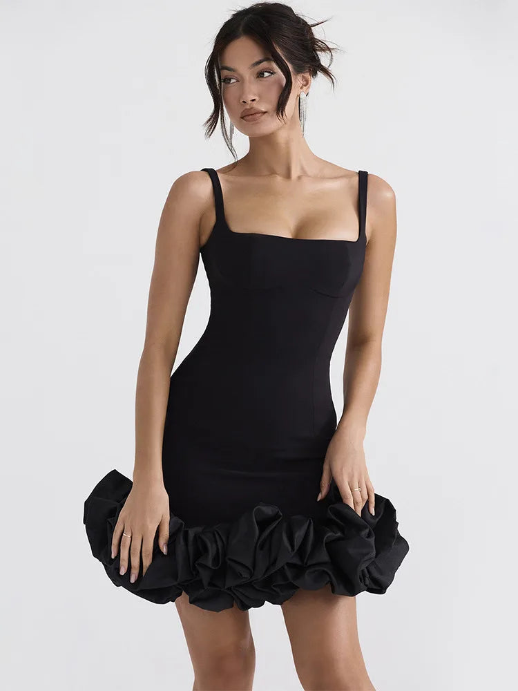Elegant Black Sexy Mini Dress for Women - Spaghetti Strap Backless Bodycon Sundress for Club, Party & Summer Outfits | Perfect for Night Out, Beach Vacation & Date Night