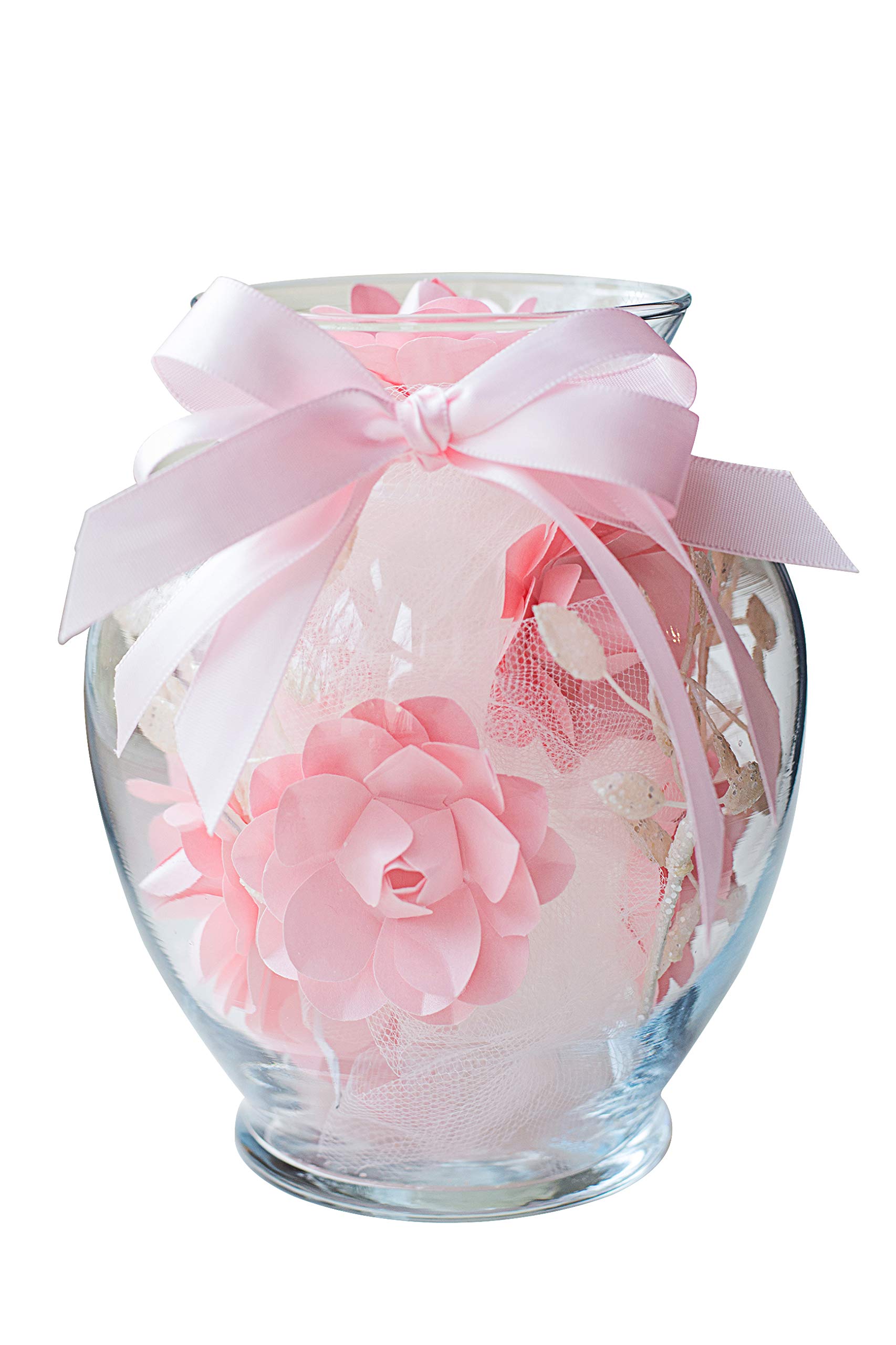 Elegant Pink Paper Flower Vases - Handcrafted Home Decor for Weddings, Parties & DIY Centerpieces