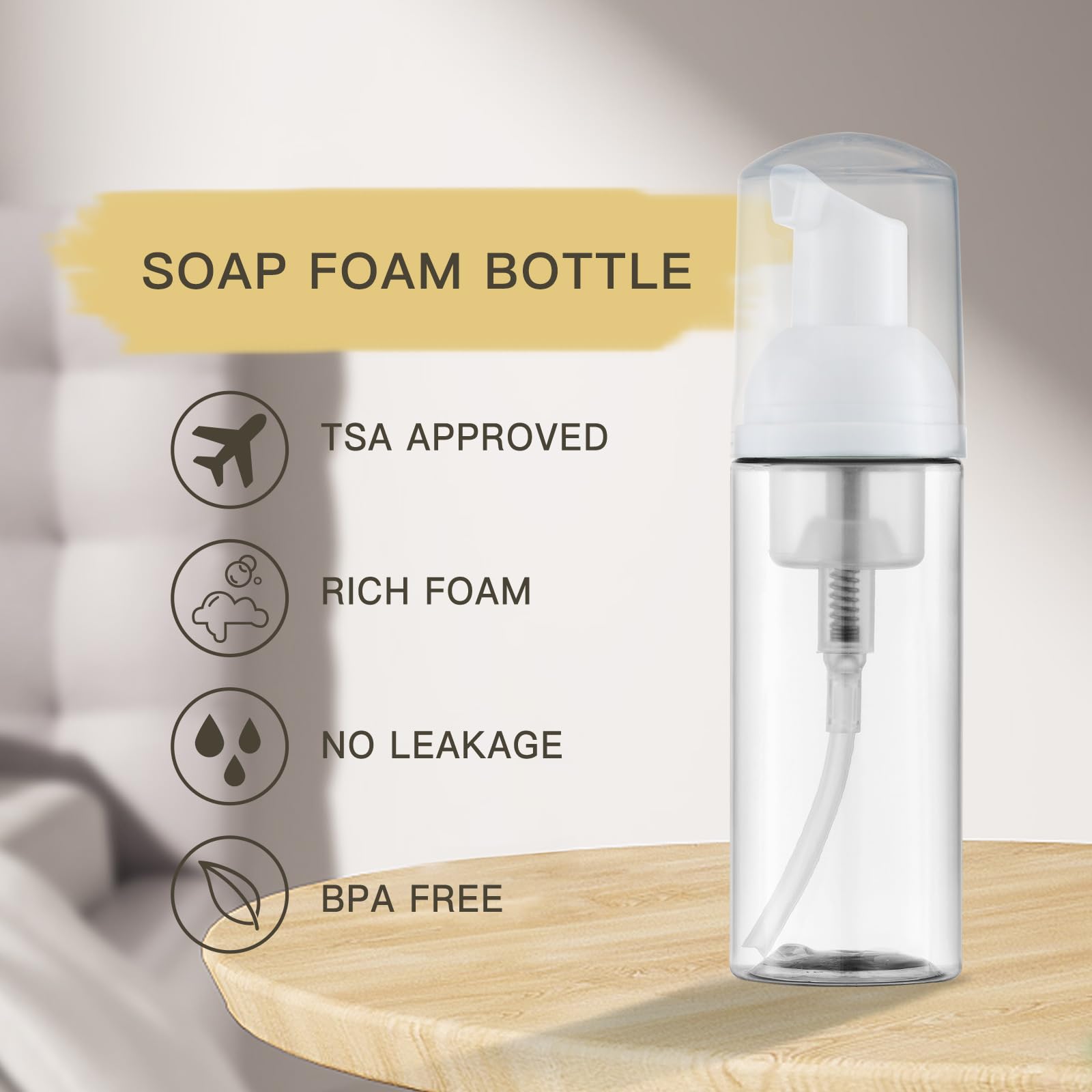 Tekson 60ml (2 fl oz) Empty Foam Soap Bottle - Travel Foaming Lash Shampoo Dispenser for Cleanser (Green, Pink, Purple) | Perfect for Travel, Bathroom & Salon Use