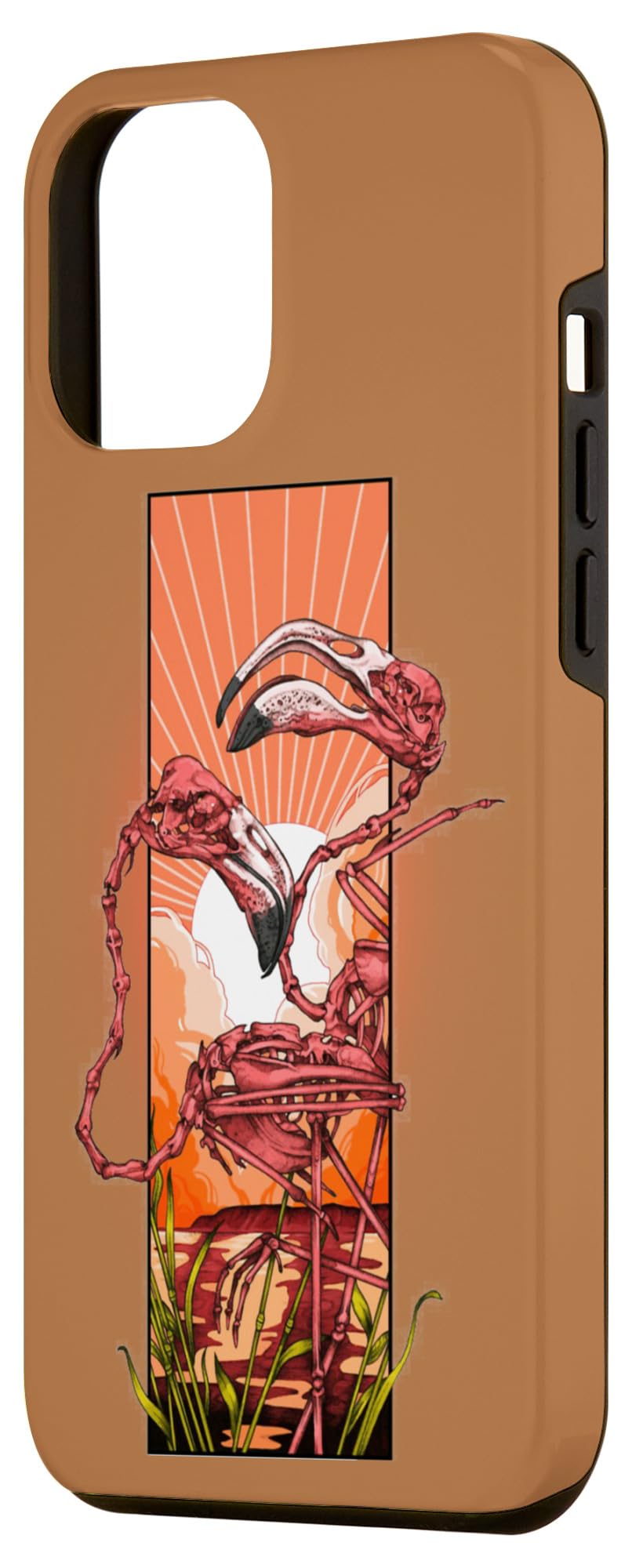 iPhone 12 Pro Max Case - Cute Zombie Flamingo Skeleton Design | Shockproof Protective Cover for Women & Men | Perfect for Halloween, Cosplay & Daily Use