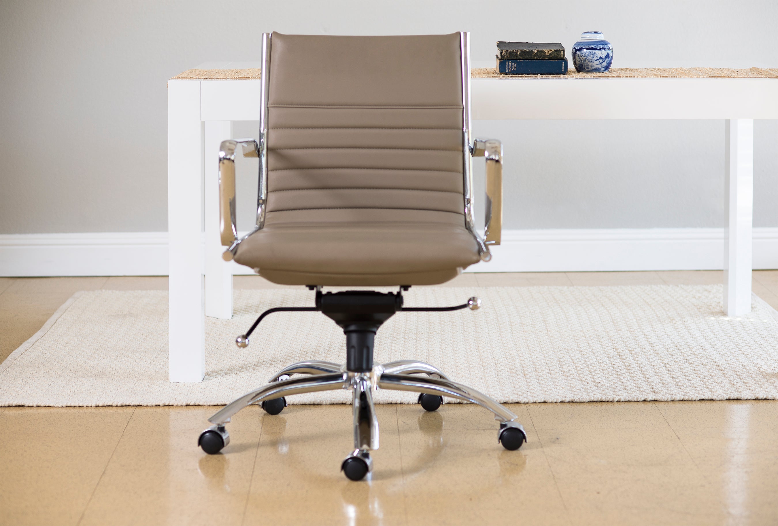 Dirk Low Back Office Chair with Chromed Steel Base - Ergonomic Mesh Desk Chair for Home & Office Workspaces - Perfect for Long Hours of Computer Work, Gaming, and Study Sessions