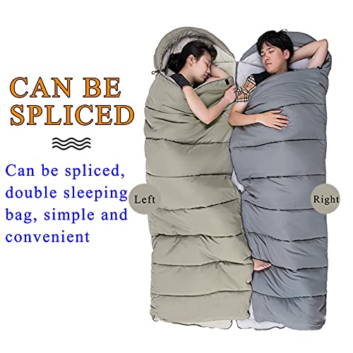 Ultra Lightweight Couples Double Sleeping Bag for Camping & Hiking - Soft, Warm & Spliceable Design - Perfect for Outdoor Adventures, Backpacking & Romantic Getaways (Brown)