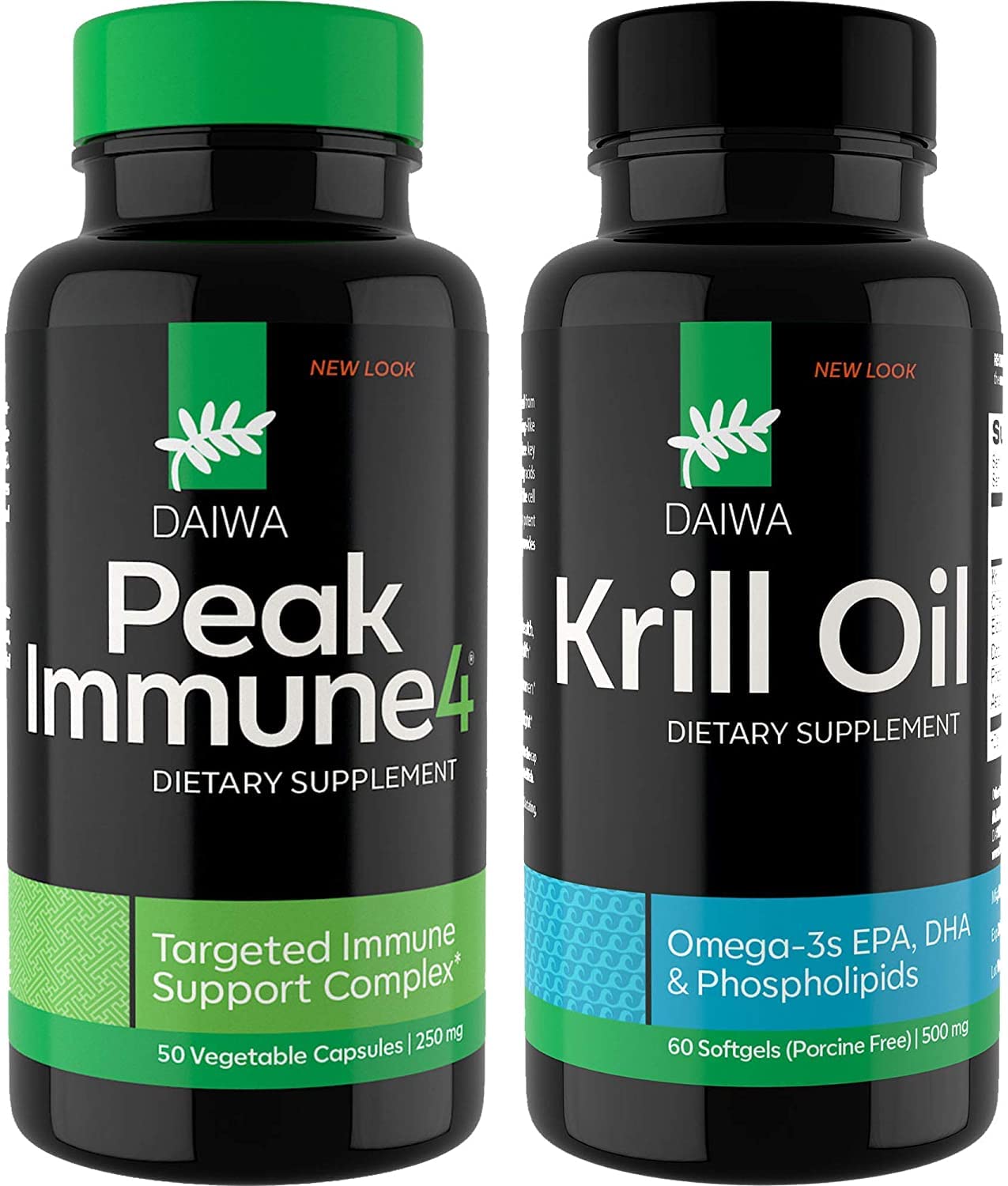 Daiwa Peak Immune 4 - Natural Immune System Booster Supplement with Omega 3 Krill Oil Capsules | Supports Immunity & Heart Health | Daily Wellness for Adults & Seniors
