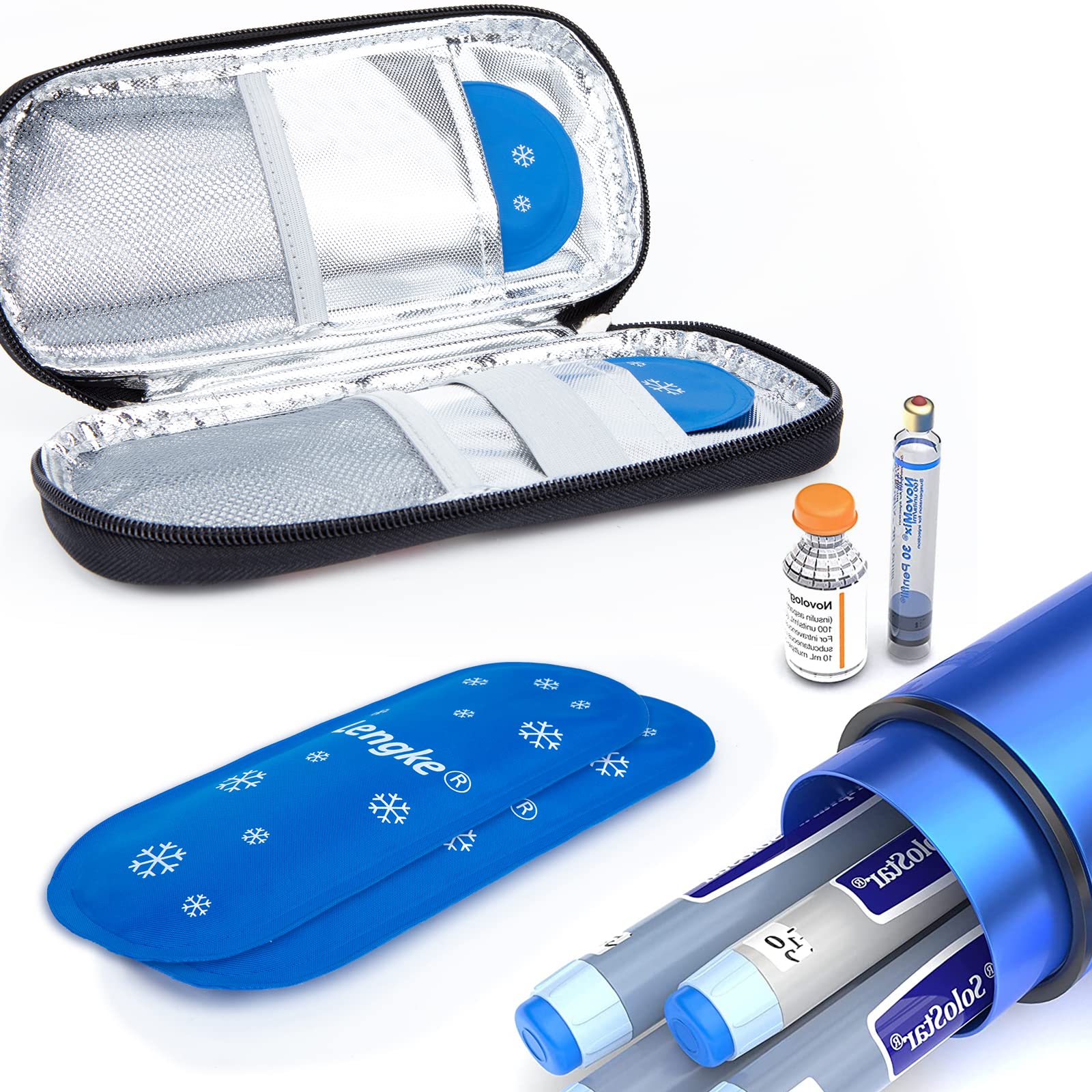 YOUSHARES TSA Approved Diabetes Ice Packs (2 Pack) - Insulin Cooler Travel Case for Medication Storage, Mini Reusable Gel Ice Packs for Most Medical Cooler Bags | Perfect for Travel, Daily Commute & Outdoor Activities