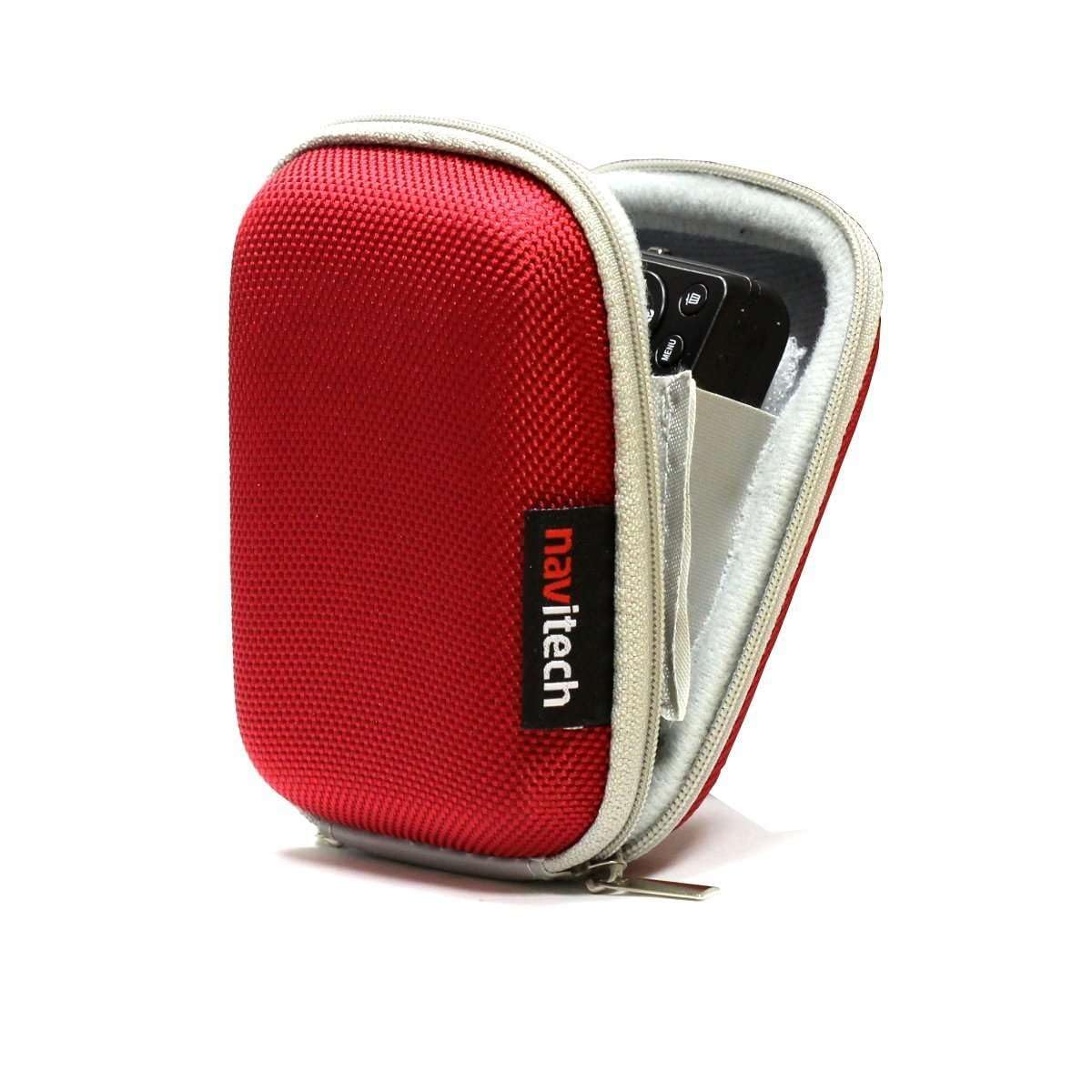 Navitech Red Hard Carry Case for AlcoMate AL2500 Breathalyzer - Durable Protective Cover for Personal & Professional Alcohol Testing Use