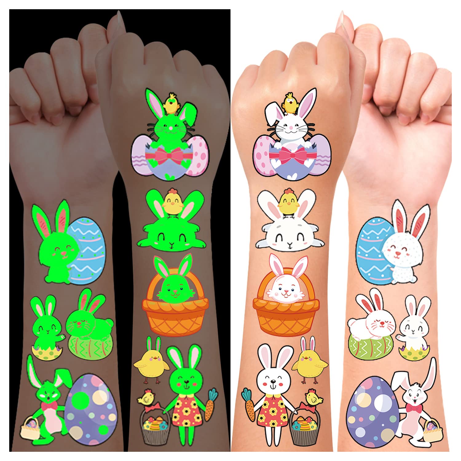 Glow Easter Tattoos for Kids - Party Favors & Basket Fillers