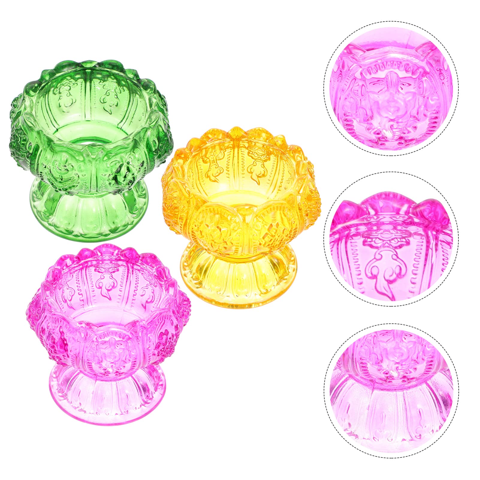 Beaupretty 3-Piece Glass Tealight Candle Holders Set - Elegant Crystal Tabletop Centerpiece for Wedding, Home Decor, and Romantic Dinner Ambiance - Perfect for Tablescapes, Ceremonies, and Gift Giving