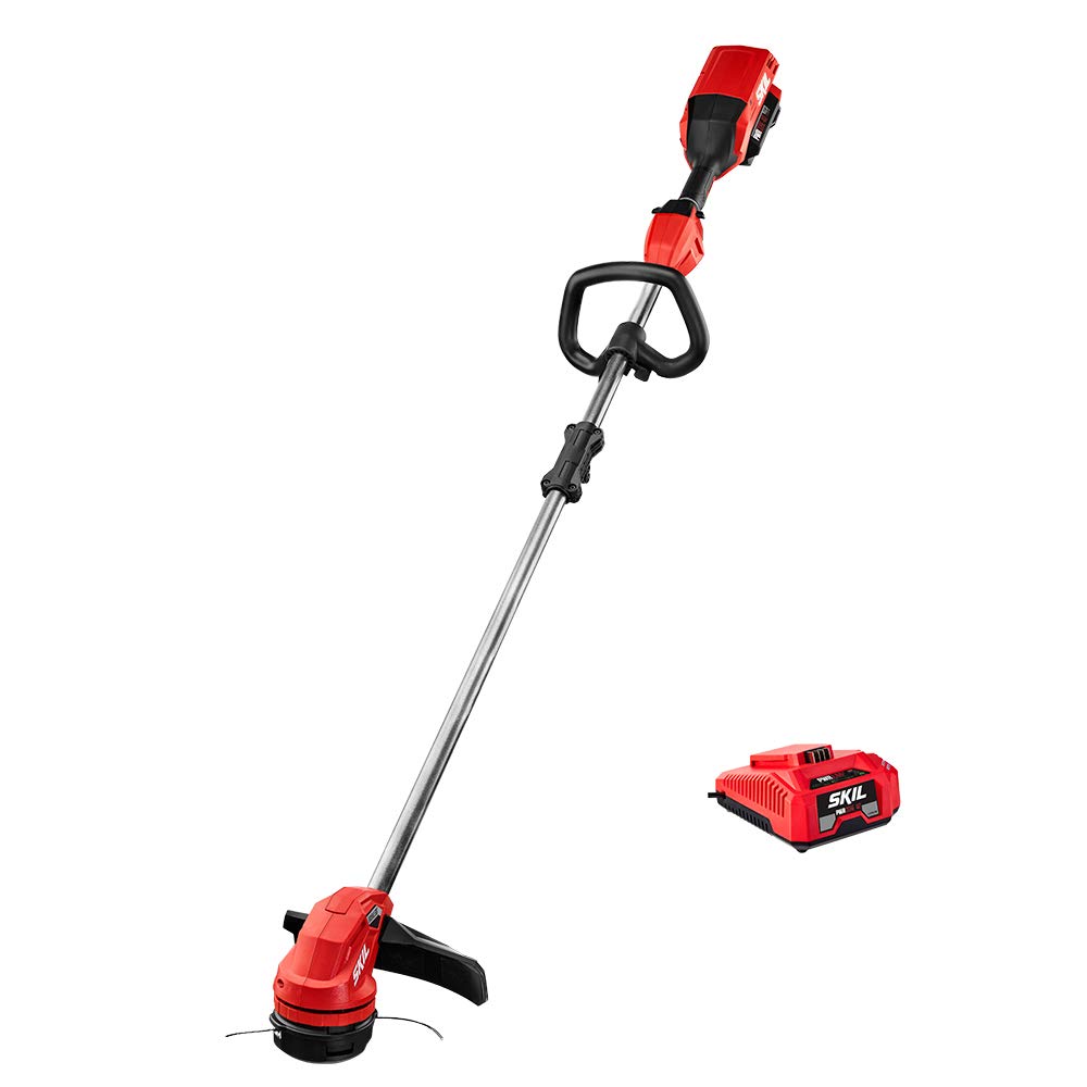 SKIL PWR CORE 40 Brushless 40V 14-Inch Cordless String Trimmer Kit with Dual Line Bump Feed - Includes 2.5Ah Battery & Auto PWR JUMP Charger (LT4818-10) - Perfect for Lawn Care, Yard Maintenance, and Edging