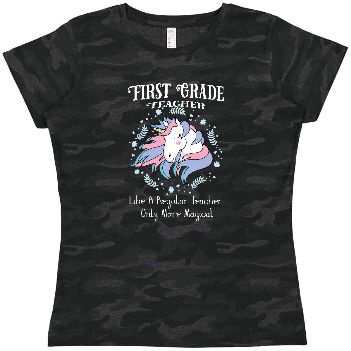 Inktastic Magical Unicorn 1st Grade Teacher Women's T-Shirt - Cute Graphic Tee for Teachers, Back to School, Unicorn Lovers - Perfect for Classroom, Gifts & Casual Wear