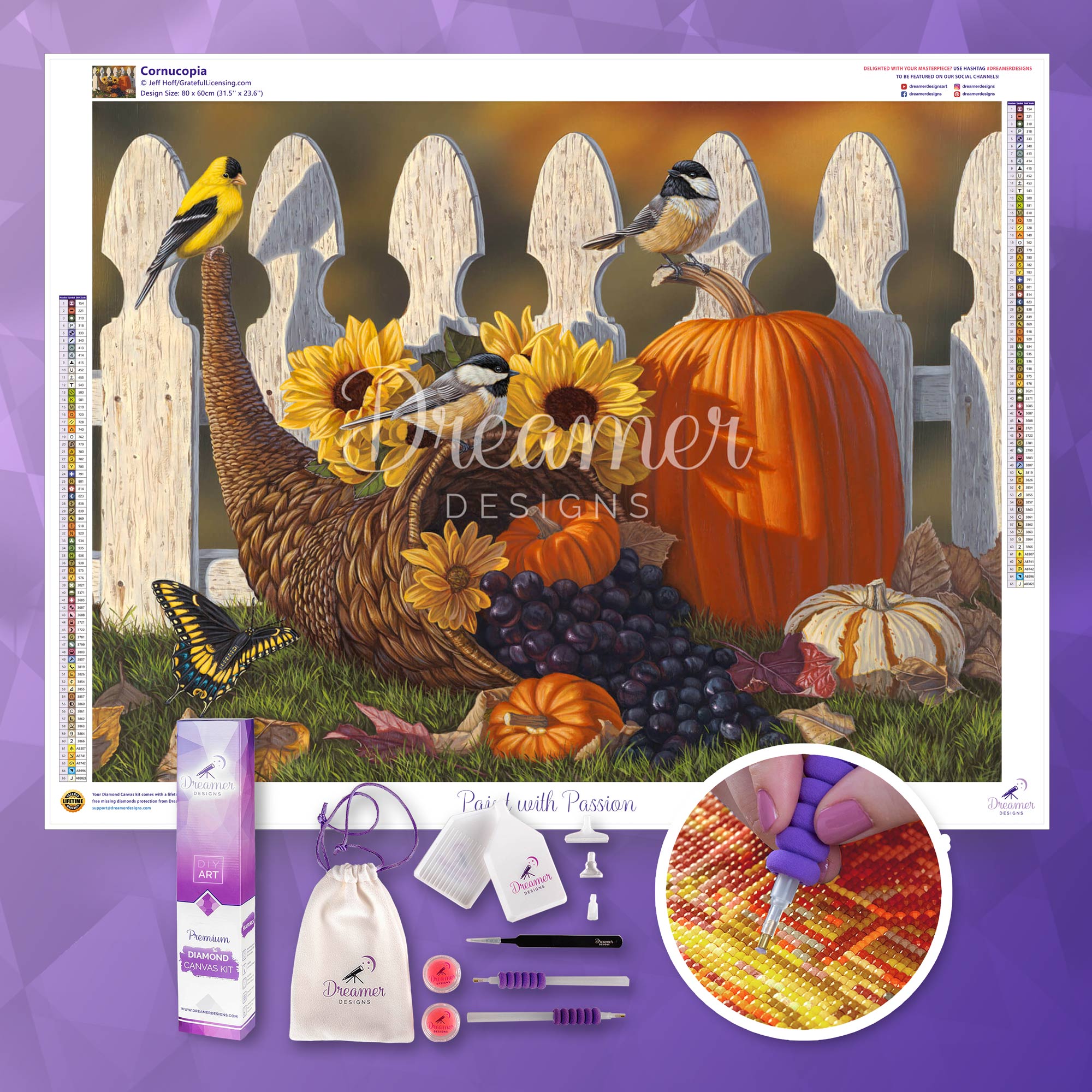 Premium Cornucopia Basket - Thanksgiving Harvest Centerpiece for Holiday Decor & Festive Table Display