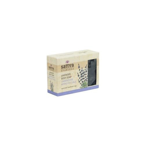 Sattva Ayurveda Lavender Body Soap - 125g Natural Handmade Soap for Relaxation & Skin Care - Perfect for Bath, Shower & Gift Giving